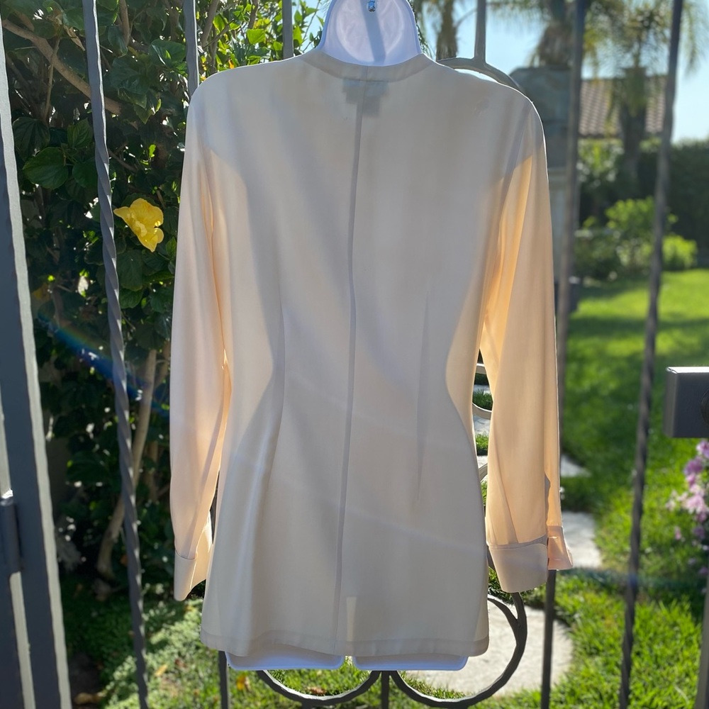 Ann Taylor Blouse Long Sleeve Button Down cream 4P - Picture 6 of 6